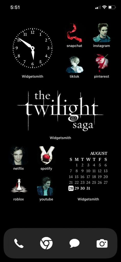 Twilight Homescreen, My Homescreen, Twilight Aesthetic, Ios Ideas, App Icon, Snapchat, Ios, Iphone, Movie Posters