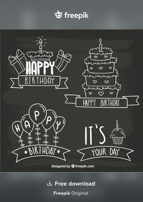 Happy Birthday Chalkboard, Birthday Chalkboard Art, Chalkboard Doodles, Chalkboard Birthday, Birthday Doodle, Chalkboard Lettering, Chalk Lettering, Happy Birthday Signs, Chalkboard Designs