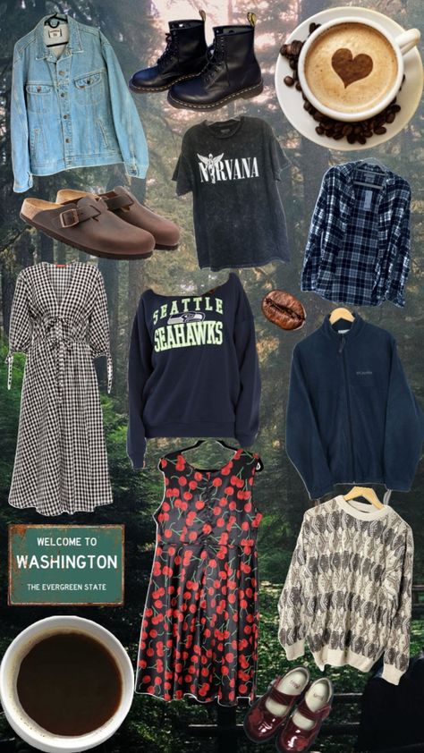 #washingtonstate #washington #outfitinpo #outfitaesthetic #aesthetic #coffee #vibes Seattle Aesthetic Outfit, Washington State Aesthetic, Seattle Aesthetic, Coffee Vibes, Evergreen State, Aesthetic Coffee, Aesthetic Outfit, Seattle Seahawks, Washington State