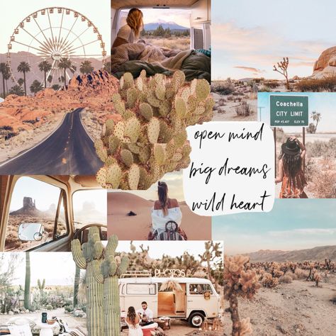 #coachella #coachellaoutfit #coachellastyle #coachellavibes #desertlife #desert #desertaesthetic #coachellaasthetic #festival #festivalfashion #festivalstyle #travelblogger #joshuatree #roadtrip #collage #collageboard #collagewallpaper #moodboard #graphicdesigner #picsart #photoshopwallpaper #photoshopdesign Coachella Mood Board, Party Moodboard, Coachella Theme Party, Coachella Theme, Picsart Aesthetic, Coachella Vibes, Coachella Party, Coachella Festival, Wild Heart