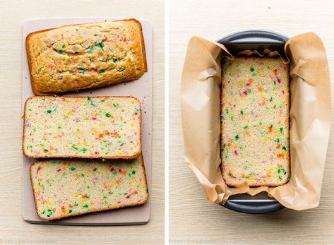 Ice Cream Cake In Loaf Pan, Loaf Pan Ice Cream Cake, Ice Cream Loaf Cake, Sprinkle Ice Cream, Ice Cream Bread, Cake And Ice Cream, Homemade Ice Cream Cake, Ice Cream Sandwich Cake, Ice Cream Birthday Cake