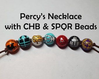 Pjo Necklaces, Percy Jackson Jewelry, Camp Half Blood Necklace, Camp Half Blood Shirt, Blood Shirt, Necklaces Beads, The Last Olympian, Camp Jupiter, Sea Of Monsters