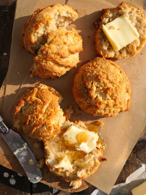 Cornless Bread Drop Biscuits Whole 30 Dessert, Paleo Baking, Gluten Free Recipes Bread, Drop Biscuits, Baking With Honey, Gluten Free Grains, Paleo Dessert, Gluten Free Baking, Gluten Free Desserts