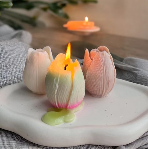 So excited to share with you our new tulip 🌷 candles! Made with soy wax - natural & nontoxic. Choose your favorite color: beige, white or 2 tone on Etsy!🔥🥰😍🥰🥰 which color is you favorite? Candle Blends, Natural Candle Scents, Tulip Candle, Candles Natural, Candles Birthday, Baby Shower Candles, Candles Ideas, Tulip Garden, Modern Candle