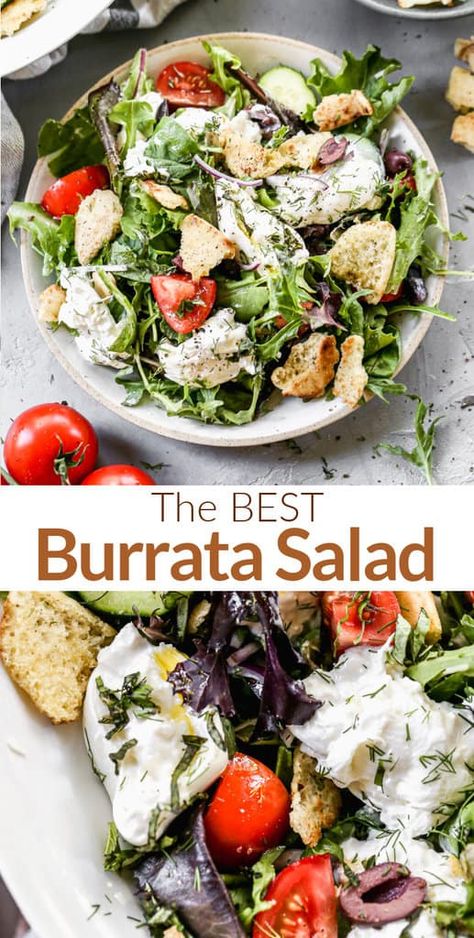 Kale Burrata Salad, Taste Better From Scratch, Burrata Salad Recipe, Tomato Burrata Salad, Burrata Recipes, Slow Cooker Lemon Chicken, Entree Salads, Burrata Recipe, Tomato And Cucumber