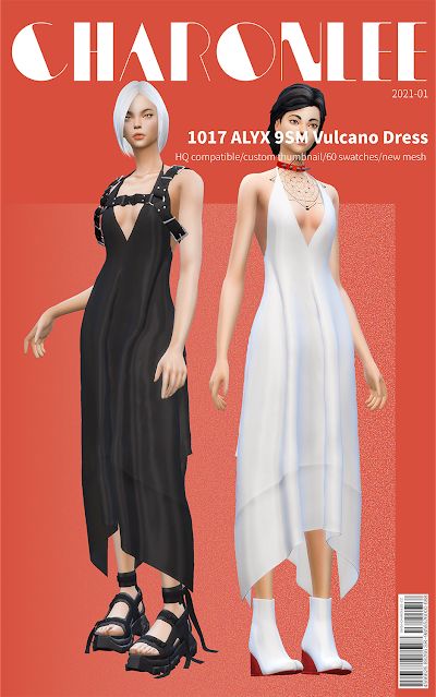 Charonlee: 【1017 ALYX 9SM Vulcano Dress】 1017 Alyx 9sm, Joy Of Life, The Sims 4, Sims Cc, Please Do, The Sims, Sims 4, Halter Dress, New Dress