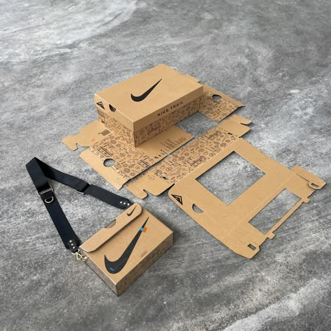 Off-White for Nike 📦📦📦 Concept custom by @dart_tran 🔥 Origami Things, Nike Concept, Galaxia Wallpaper, Best Packaging Design, Embroidery Jeans Diy, Fashion Dream Job, Cardboard Design, Simple Bag, Box Bags