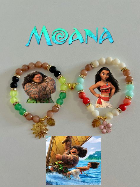 NEW IN...✨ – JewelryByASY Disney Beaded Jewelry, Moana Bracelet Ideas, Moana X Maui, Moana Bracelet, Moana Necklace, Moana Maui, Diy Kandi Bracelets, Colorful Bead Bracelets, Disney Bracelet