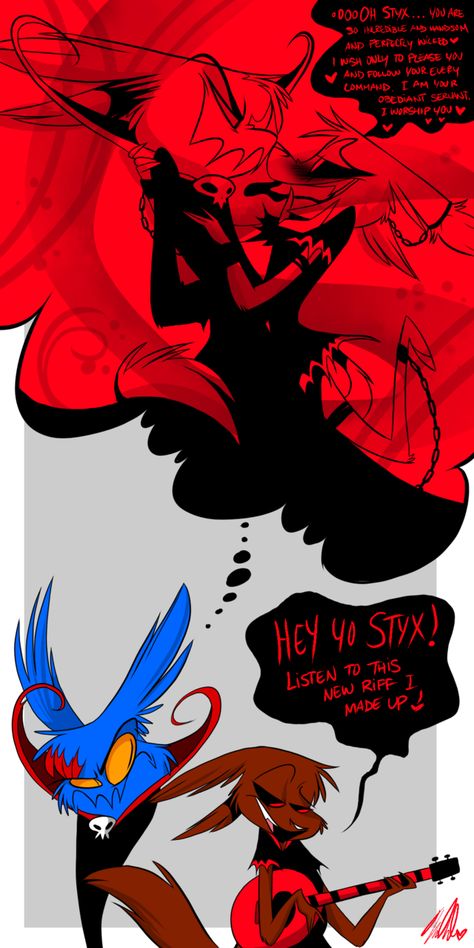 Deleted art of Styx and Damian by Vivziepop #Zoophobia #Vivzmind Zoophobia Damian, Vivziepop Art, Zoophobia Comic, Creepy Guy, Netflix Anime, Amazing Art Painting, Pictures To Draw, Cartoon Drawings, Amazing Art