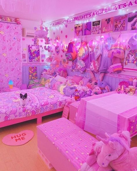 Candy Themed Bedroom, Barbie Rooms, Candy Room, Kawaii Room Ideas, Cool Room Designs, Kawaii Bedroom, Barbie Room, Gamer Room Decor