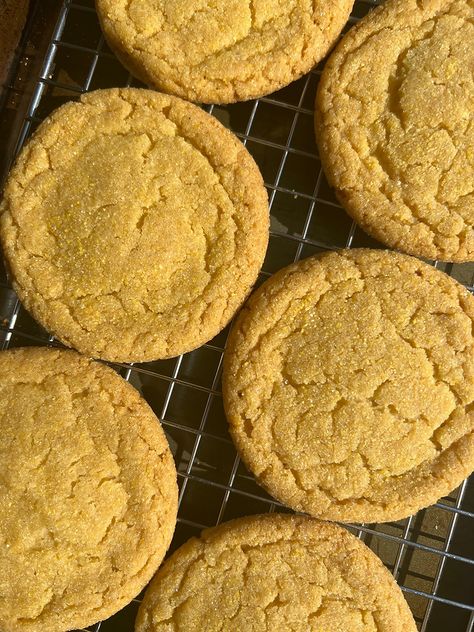 Brown Butter Corn Cookies, Cornbread Sugar Cookie, Jiffy Cornbread Cookies, Sweet Corn Cookies, Honey Butter Cornbread Cookie, Honey Cornbread Cookies, Honey Butter Cookies, Cornbread Cookies Jiffy, Cornbread Cookie Recipe