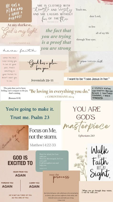 Christian phone wallpapers and collage Cute Bible Verses, Christian Iphone Wallpaper, Cute Bibles, Positive Quotes Wallpaper, Wallpaper Bible, Christian Quotes Wallpaper, Bible Verse Background, Christian Backgrounds, Christian Wallpapers