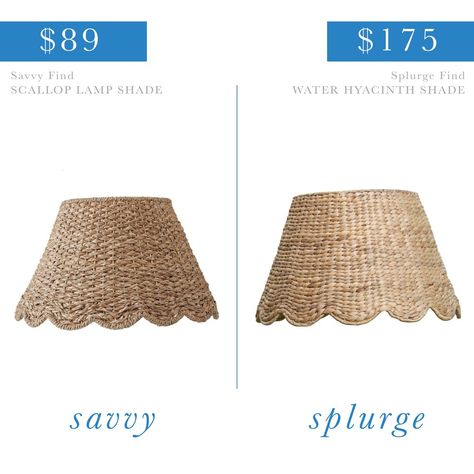 Scalloped Woven Lampshade — Follow the Find Scallop Lampshade, Seagrass Lampshade, Scalloped Lampshade, Woven Lampshade, Wicker Lampshade, Wicker Lamp Shade, Handblown Glassware, Coastal Lamp, Sister Squad