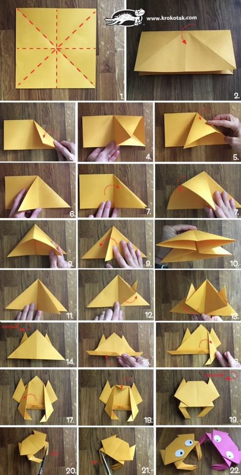 krokotak | Origami crab Origami For Children, Origami Bookmarks, Origami Star Box, Origami Ball, Kids Origami, Origami Fashion, Origami For Beginners, Origami Dragon, Origami Fish