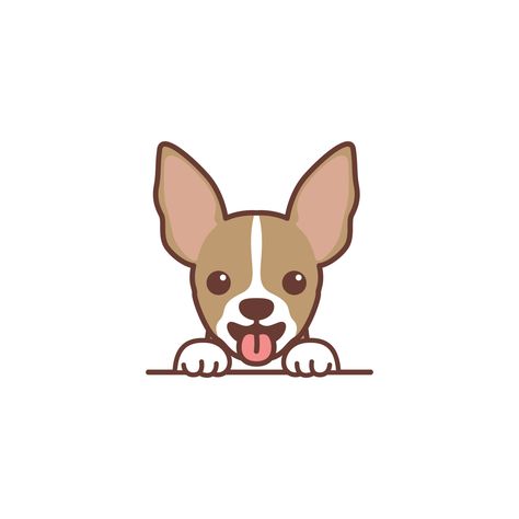 Puppy Smiling, Chihuahua Cartoon, Chihuahua Illustration, Paint Logo, Cute Dog Cartoon, Chihuahua Puppy, Diy Clothes Design, Cute Chihuahua, Dog Vector