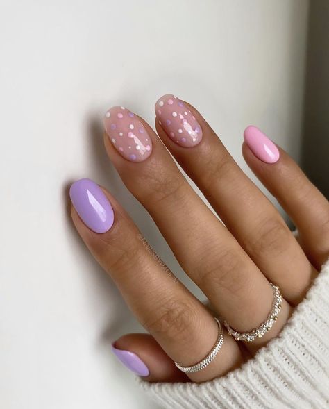 Purple And Pink Nails, Light Purple Nails, Unghie Sfumate, Builder Gel Nails, Hard Nails, Lavender Nails, Manicure Gel, Happy Nails, Simple Gel Nails