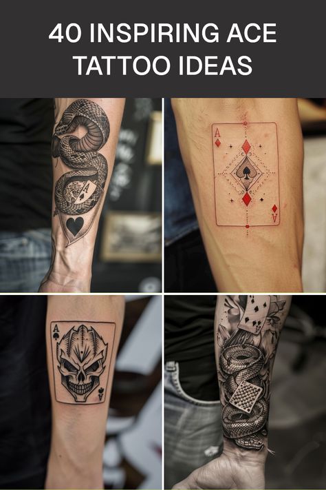 Looking for cool ace tattoo ideas that reflect your personality? Explore our list of 40 amazing ace tattoos, like the ace of diamonds, badass skulls, and realistic snake designs. With each tattoo carrying unique symbolism and meanings, find out how an ace tattoo can be a literal and metaphorical representation of your life deals. From playful ink that showcases your adventurous side to elegant designs that won't go unnoticed, dive into epic ace tattoo concepts to inspire your next masterpiece. Whether you go for the classic or something totally different, ace tattoos have so much to offer beauty and significance in every design. Spade Tattoo Men, Ice Tattoo Ideas, Ace Tattoo Ideas, Ace Tattoos, Ice Tattoo, Symbolism And Meanings, Ace Of Spades Tattoo, Camping Tattoo, Spade Tattoo