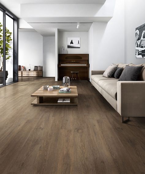 Saddle Oak Vinyl Floor Tiles | Luxury Vinyl Tile | LVT Dryback Collection Vinyl Wood Flooring, Luxury Vinyl Planks, Design Houses, Vinyl Planks, Dark Floors, Floor Trim, Vinyl Tiles, Blue Living Room, Luxury Vinyl Tile