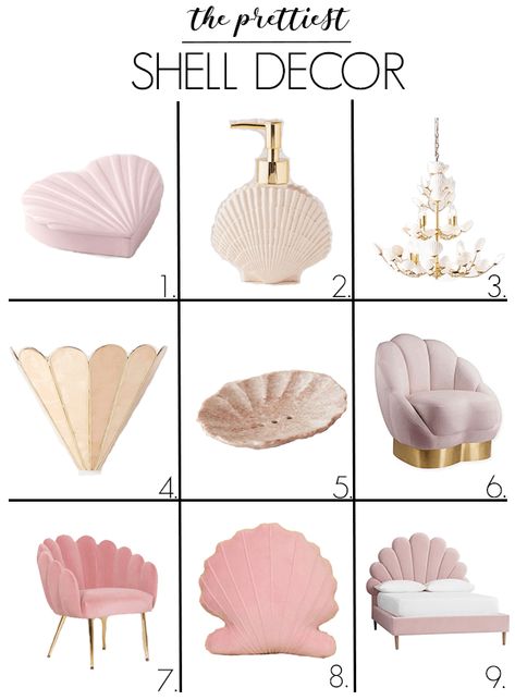 Seashell Themed Bedroom, Mermaid Core Interior, Round Room Decor, Seashell Bedroom Ideas, Mermaid Core Home Decor, Mermaidcore Interior, Seashell Bedroom Decor, Sea Shell Bedroom, Modern Mermaid Room