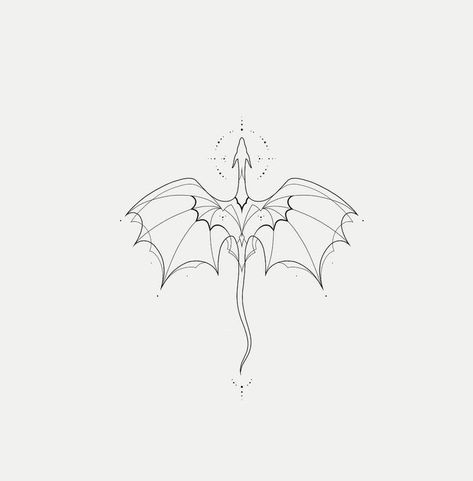 Single Line Dragon Tattoo, Simple Dragon Design, Forth Wing Tattoo Ideas, Dragon Tattoo Designs Simple, Sarah J Maas Art, Dragon Line Art Tattoo, Dragon Tattoo Line, Abraxos Wyvern Tattoo, Dragon Fine Line Tattoo