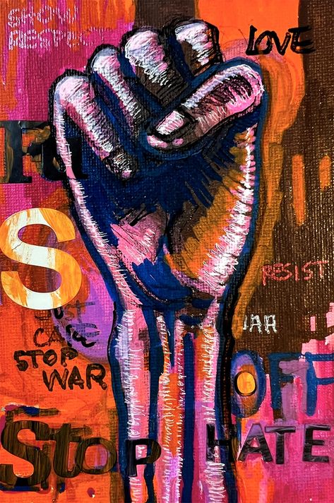 The world needs more voices for peace. #StopWar #RaiseYourVoice #PeaceMovement #AllanLinder #ArtForChange Protest Art, Acrylic Spray Paint, Paint Acrylic, Art Street, Art Ink, Ink Painting, Art Acrylic, Medium Art, Spray Paint