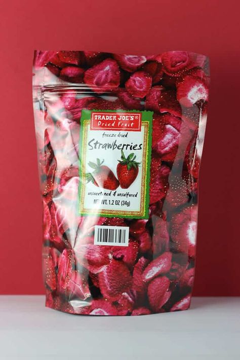 Trader Joe's Freeze Dried Strawberries review is posted with buying recommendations #traderjoes Oven Dried Strawberries, Fruit Preservative, Astronaut Food, Chocolate Coated Strawberries, Freeze Dried Food Storage, Dried Peaches, Dried Pineapple, Freeze Dried Raspberries, Dried Bananas