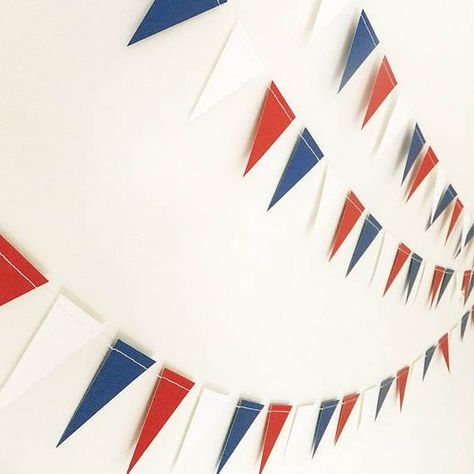 Paper Bunting, Paris Theme Party, Mini Bunting, French Theme, Moon Baby Shower, Bastille Day, French Flag, Party Garland, Street Party