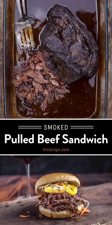 Smoked Beef Sandwich, Smoked Beef Dip, Smoked Roast Beef Sandwich, Pulled Roast Beef Sandwiches, Smoked Chuck Roast Sandwiches, Braised Beef Sandwich, Chuck Roast Sandwiches, Pulled Beef Recipes, Smoked Shredded Beef