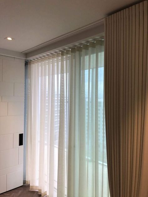 Track Curtains, Lounge Curtains, Curtain Tracks, Wave Curtains, Wide Curtains, Curtain Headings, Modern Properties, Wide Windows, Curtain Track