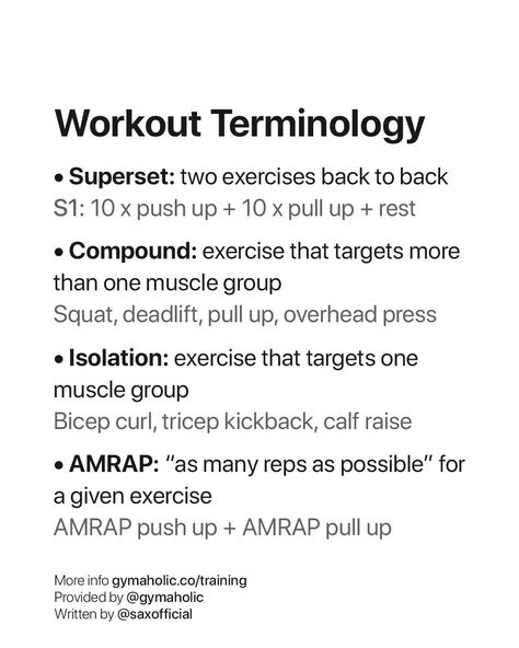 Workout Terminology Gym Terminology, Fitness Progress Quotes, Split Routine, Advanced Workout Plan, Bodybuilding Plan, Exercises Back, Exercise Schedule, Exercise Science, Gym Workout Guide