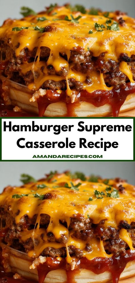 Searching for a versatile recipe? This Hamburger Supreme Casserole Recipe is not only easy to prepare but also bursting with flavor. Perfect for family dinners, it brings everyone together for a hearty meal that satisfies every appetite. Hamburger Pasta Casserole, Best Hamburger Casserole Recipes, Hamburger Casseroles, Pasta And Veggies, Casserole With Ground Beef, Ground Beef Pasta, Hamburger Casserole, Cheeseburger Casserole, Hot Dish