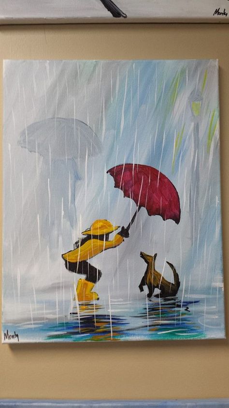 Fishing Umbrella, Umbrella Painting, The Art Sherpa, Rain Painting, Umbrella Art, Party Place, Online Calendar, Soyut Sanat Tabloları, Spring Painting