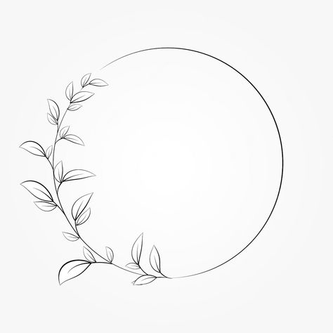 Premium Vector | Circle simpel botanical leaf vector Circle Leaf Tattoo, Circle Text Tattoo, Border Design Circle, Leaf Circle Border, Logo In Circle, Round Tattoos, Circle Vector Design, Round Flower Design, Leaf Sketch