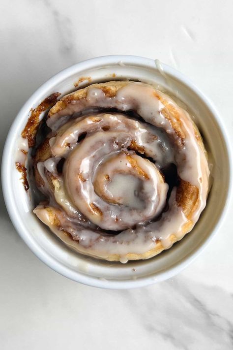 This Single Serve Cinnamon Roll is the perfect recipe for when the craving hits but you don't want to make a whole tray. It's easy to make, perfectly fluffy and delicious.