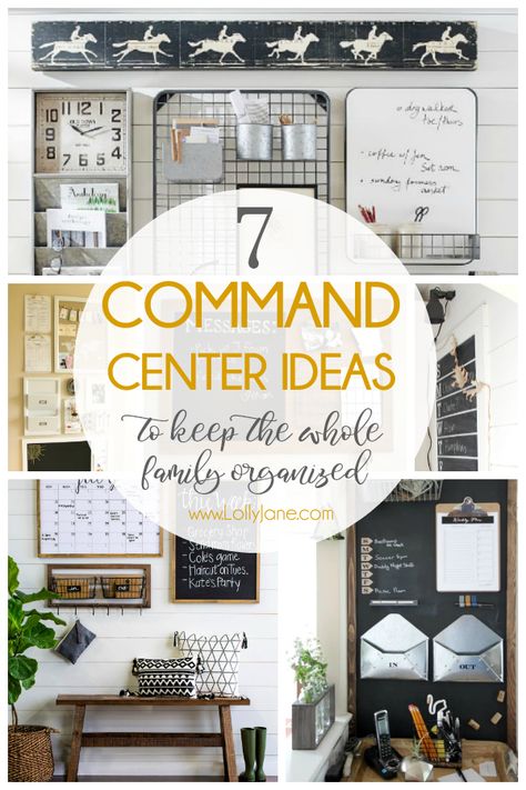 7 easy to copy command station ideas to keep the whole family organized. Love all these easy to implement command station ideas! #diy #commandcenter #commandstation #organization Command Center Ideas, Command Station, Mail Station, Home Command Center, Family Command Center, Organization Station, Ideas For Kitchen, Kitchen Organization Diy, Office Supply Organization