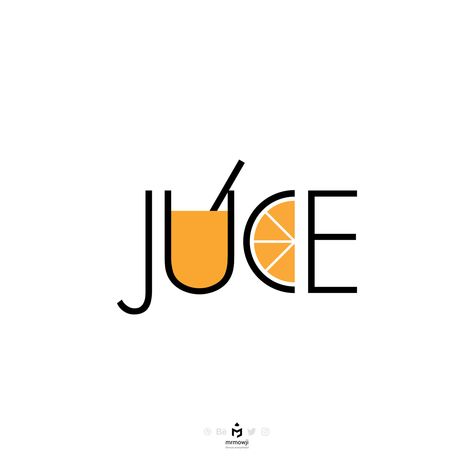 Drink Logos Design, Smoothie Logo Design Ideas, Typography Logo Design Ideas, Orange Logo Design Ideas, Graphic Typography Design, Juice Typography, Smoothie Logo Design, Word Design Typography, Juice Brand Logo