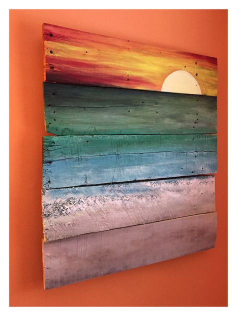 Wood Panel Painting Art, Wooden Board Painting Ideas, Pallet Painting Ideas, Pregnant Pinup, Barnwood Paintings, Wood Plank Painting, Pallet Art Ideas, Wood Pallet Painting, Painted Pallet Art