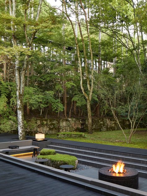 Kerry Hill’s Architectural Legacy Lives On In Aman Kyoto | Habitus Living Aman Kyoto, Kerry Hill Architects, Kerry Hill, Entrance Signage, Forest Retreat, Exquisite Gardens, Garden On A Hill, Japanese Lanterns, Japanese Maple Tree