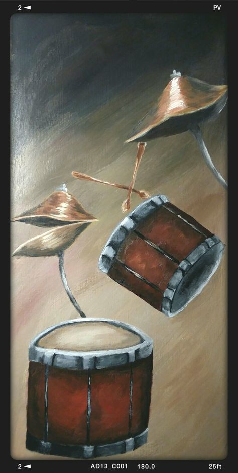 Drum Painting Ideas, Drum Drawing, Drums Artwork, Music Notes Art, Drums Art, Drum Music, Music Room Decor, Drum Sticks, Notes Art