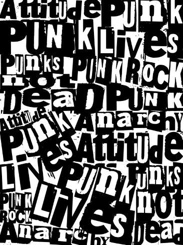 size: 12x9in Giclee Print: Punk Lives by Roseanne Jones : Punk Moodboard, Punk Elements, Punk Rock Posters, Rock Poster Design, White Punk, Punk Genres, Giclee Painting, Musical Art, Rock Punk