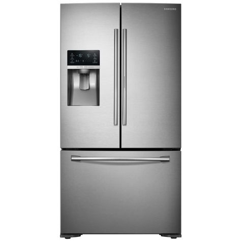 Food Showcase, Counter Depth French Door Refrigerator, Steel French Doors, Samsung Fridge, American Fridge, Door Fridge, American Style Fridge Freezer, Counter Depth Refrigerator, American Fridge Freezers