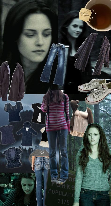 bella swan outfits #twilight#bellaswancore#twilightaesthetic Twilight Party Outfit, Bella Swan Haircut, Bella Twilight Outfits, Bella Swan Outfit Ideas, Bella Swan Aesthetic Outfits, Bella Swan Hair, Bella Swan Inspired Outfits, Twilight Inspired Outfits, Twilight Core Outfits