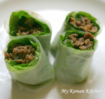 My Korean Kitchen, Korean Beef Bulgogi, Rice Paper Recipes, Korean Beef Recipes, Rice Paper Wraps, Korean Bbq Beef, Bulgogi Recipe, Korean Kitchen, Korean Rice