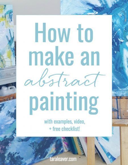 How to make an abstract painting + checklist - includes ideas and tips, visual examples, a video and a free checklist! #abstractartpaintingstoinspire Abstract Art Tutorial, Abstract Art Paintings Acrylics, Abstract Art Painting Techniques, Abstract Painting Techniques, Free Checklist, Soyut Sanat Tabloları, Painting Painting, Art Instructions, Painting Lessons