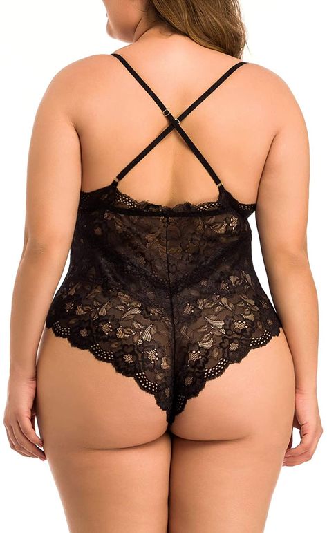 Plus Size Lace Bodysuit, Women Lace Dress, Dress With Stockings, Lingerie Party, Best Lingerie, Teddy Lingerie, Leather Lingerie, Bodysuit Black, Bodysuit Lingerie