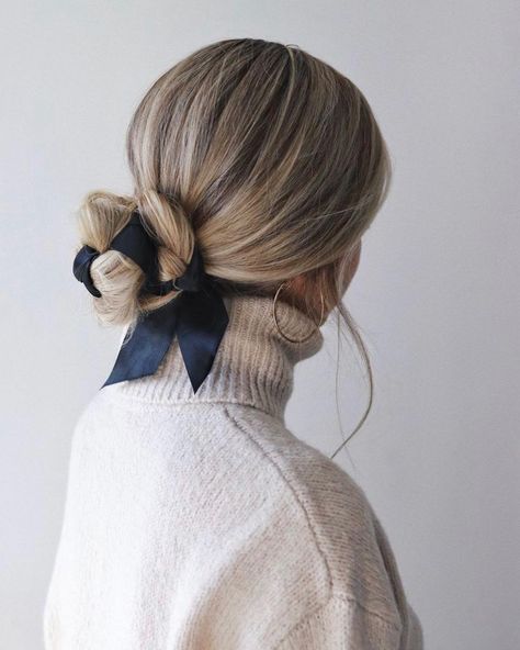 Kelly Mittleman on Instagram: “My new hair style today.  New year. New me.” #hair #hairbow #hairstyle #fashion Chignon Simple, Easy Hairstyle Video, Trendy We Fryzurach, Wedding Hairstyles Bridesmaid, Makeup Tip, Fall Hair Trends, Ribbon Hairstyle, 4c Hair, Hair And Beauty