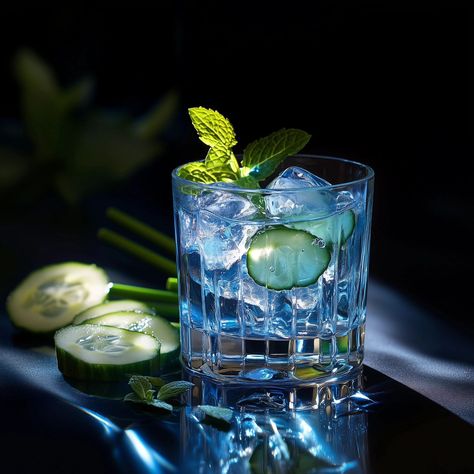 Cucumber Blue Ingredients: 60 ml Gin with Butterfly pea flowers like Empress 1908 Gin Soda Water Cucumber Mint Basil Ice cubes Not shaking, only stir and garnish. You have a nice light blue gin drink now. Enjoy 😉 Cheers ��🥃 #gin #drink #cocktails Gin Tonic Cucumber, Empress 1908 Gin, Water Cucumber, Gin And Soda, Blue Gin, Butterfly Pea Flowers, Gin Drinks, Butterfly Pea Flower, Soda Water