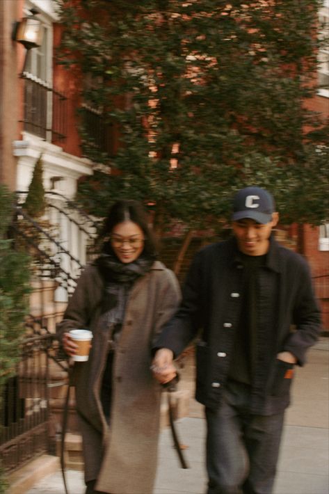 Couples Session in the West Village, NYC | Ahna Maria Photography | Intentional documentary wedding & lifestyle photographer | downtown city couples engagement, couples engagement photos, nyc couples photos, nyc engagement photos, candid wedding photos, candid engagement photos, natural engagement photos, natural photos, fall engagement photos, fall in nyc, engagement session outfits, engagement session outfits for men, engagement session outfits for women Winter Engagement Photo Dress, Nyc Winter Outfits Couple, Cream Couple Outfit, Franklin Tn Engagement Photos, German Village Engagement Photos, Outdoor Engagement Photos Outfits Fall, Cafe Engagement Photos, New York City Engagement Photos, Nyc Couples Photoshoot