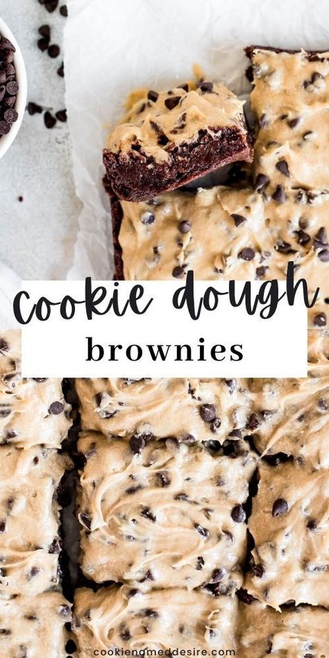 Brownies Cheesecake, Cookie Dough Frosting, Cookie Dough Brownies, Dessert Oreo, Easy Baking Recipes Desserts, Tasty Baking, Baked Dessert Recipes, Sweet Snacks Recipes, Desserts Easy