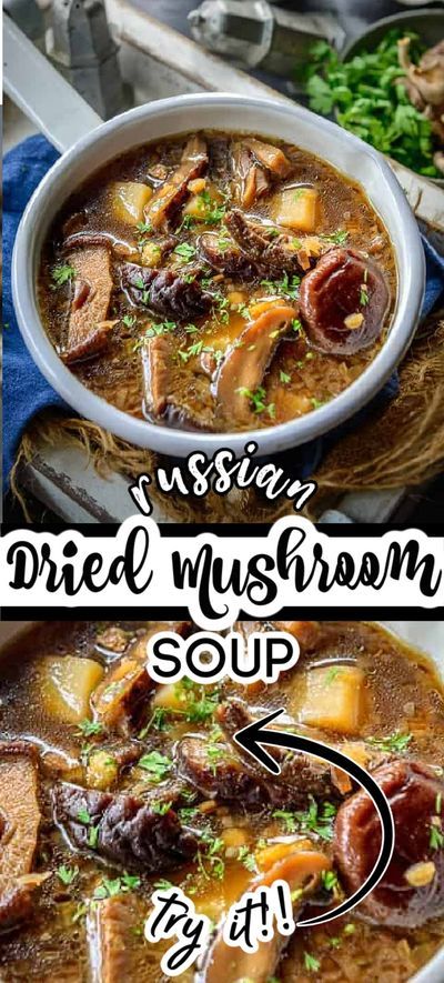 Russian Dried Mushroom Soup is a flavourful soup made using a mix of dried mushroom, barley, and veggies. It is a hearty and filling homestyle soup perfect for winters. Here is how to make it. Dry Mushroom Recipes, Mushroom Barley, Wild Mushroom Soup, Mushroom Barley Soup, Mushroom Soup Recipe, Mushroom Soup Recipes, Cottage Witch, Barley Soup, Dried Mushrooms